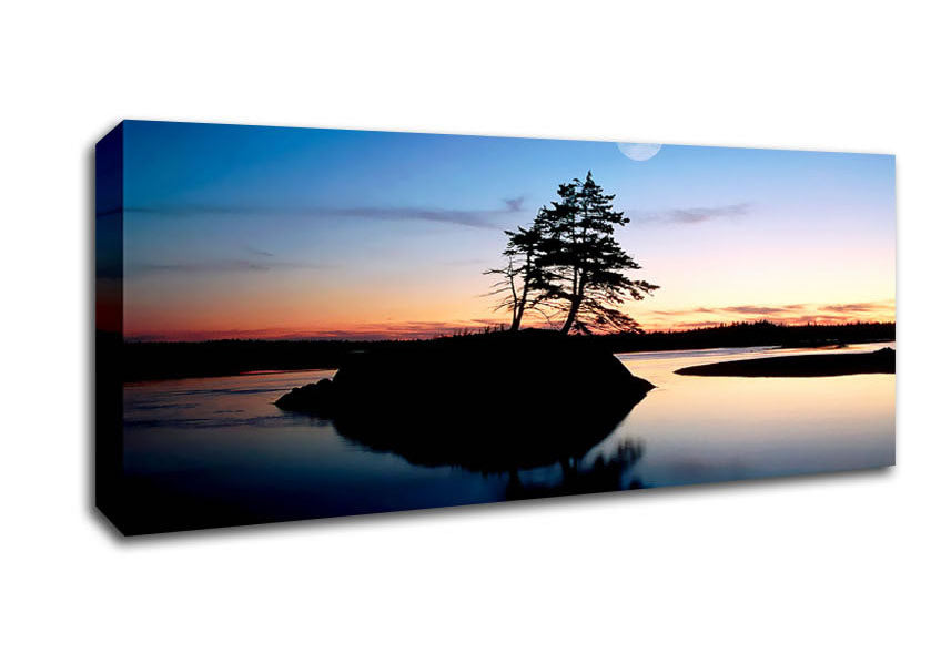 Picture of Blue Paradise Island Panoramic Canvas Wall Art