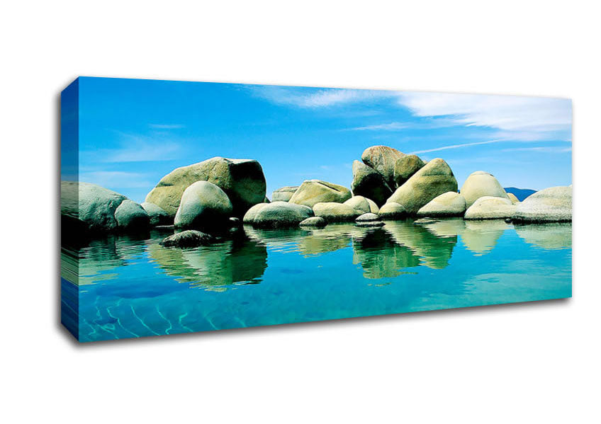 Picture of Aqua Rock Pool Panoramic Canvas Wall Art