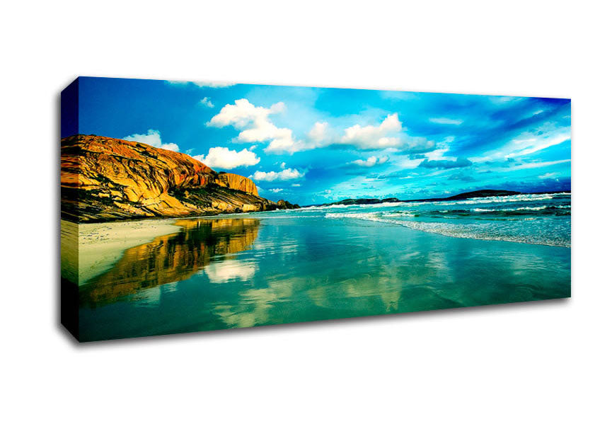 Picture of Serene Ocean Reflections Panoramic Canvas Wall Art