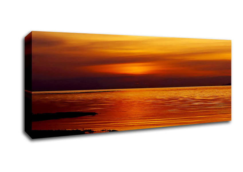 Picture of Calming Lake Sunset Panoramic Canvas Wall Art