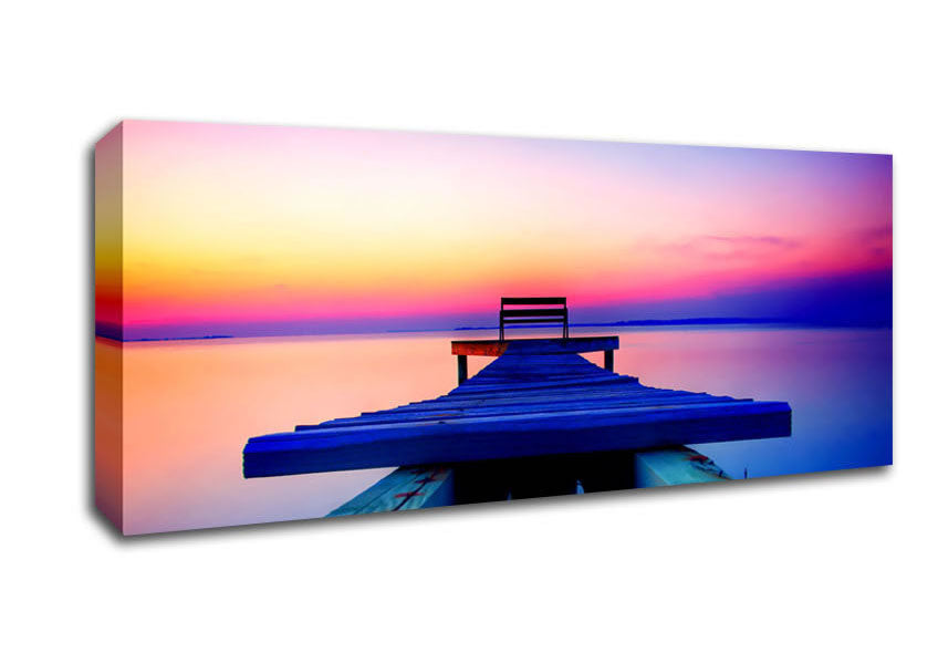 Picture of Calming Ocean Pier Panoramic Canvas Wall Art