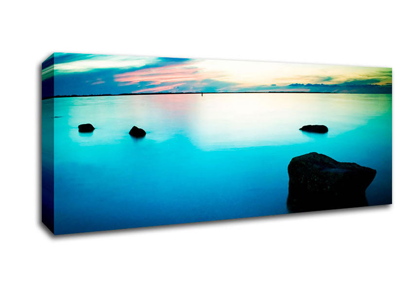 Picture of Turquoise Serenity Panoramic Canvas Wall Art