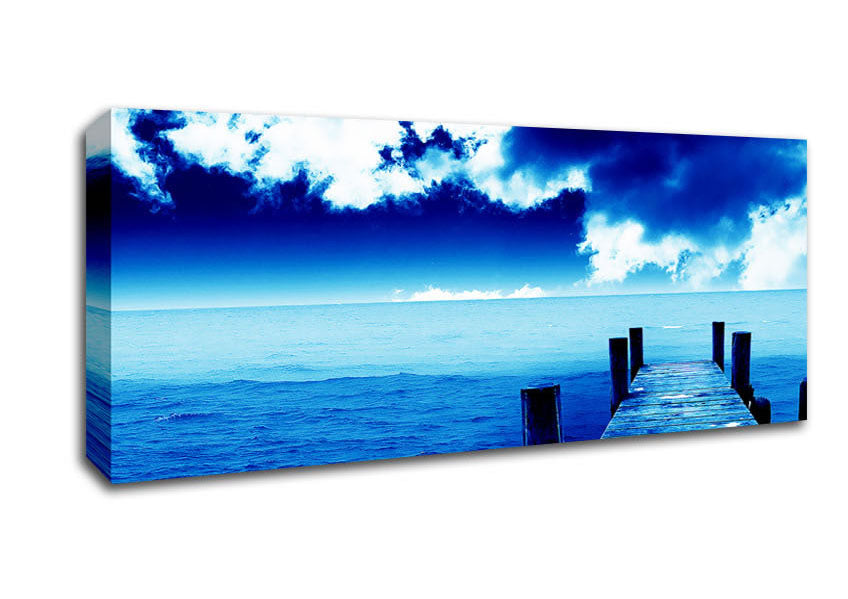 Picture of Boardwalk Ocean Blues Below The Sky Panoramic Canvas Wall Art