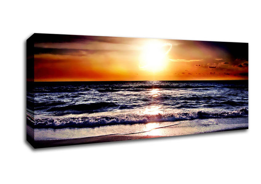 Picture of Blazing Sun Star Ocean Panoramic Canvas Wall Art