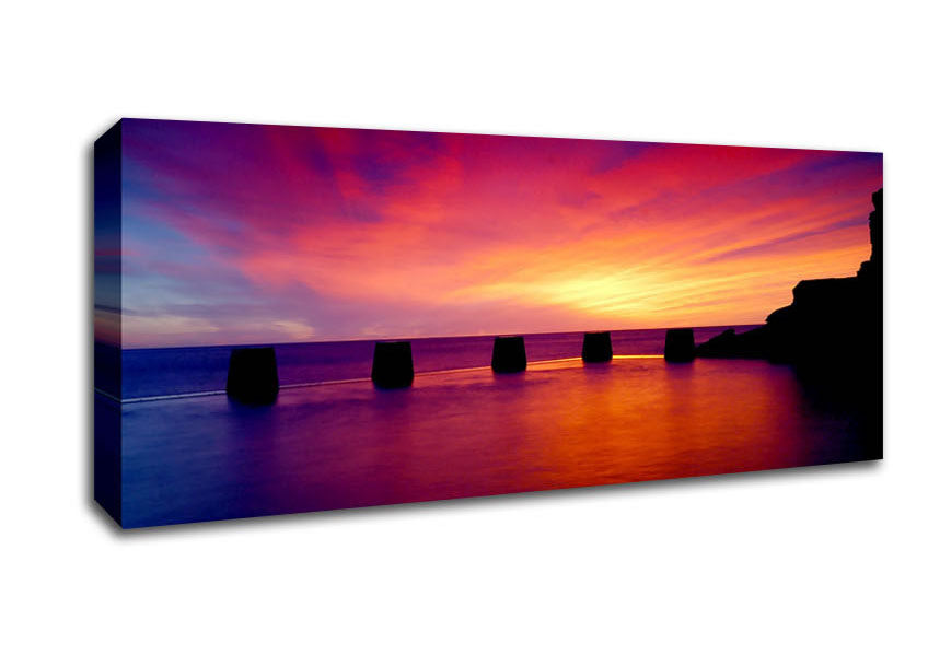 Picture of Ocean Colour Burst Panoramic Canvas Wall Art