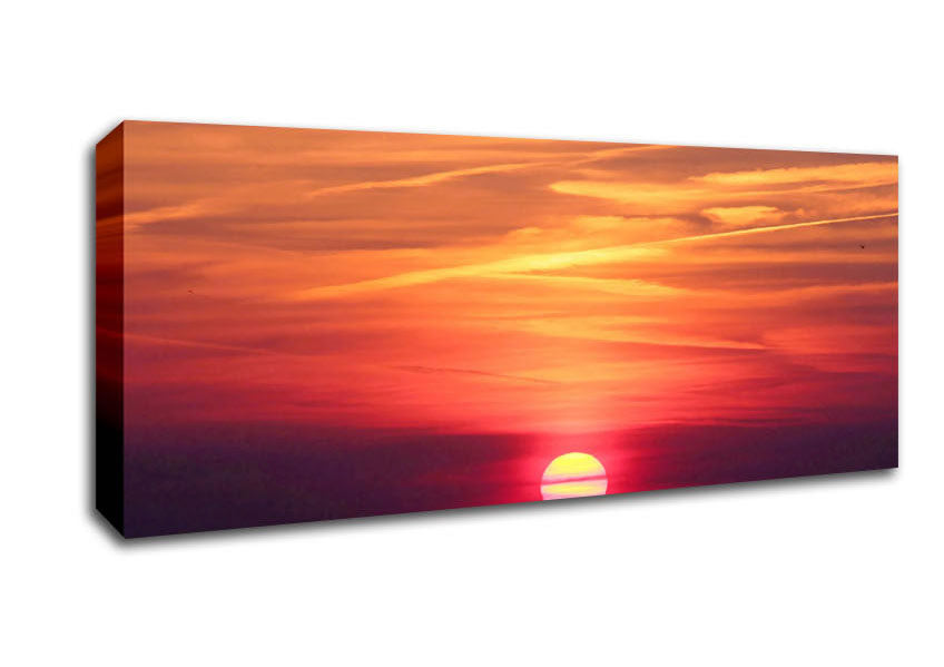 Picture of Clouds Across The Setting Sun Panoramic Canvas Wall Art