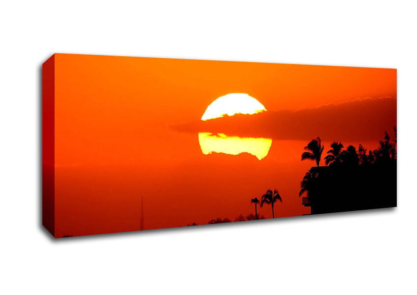 Picture of Huge Round Sun In The Sky Panoramic Canvas Wall Art