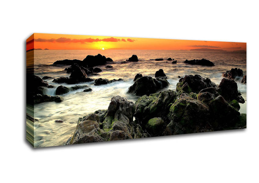 Picture of Sea Shore Sunset Panoramic Canvas Wall Art