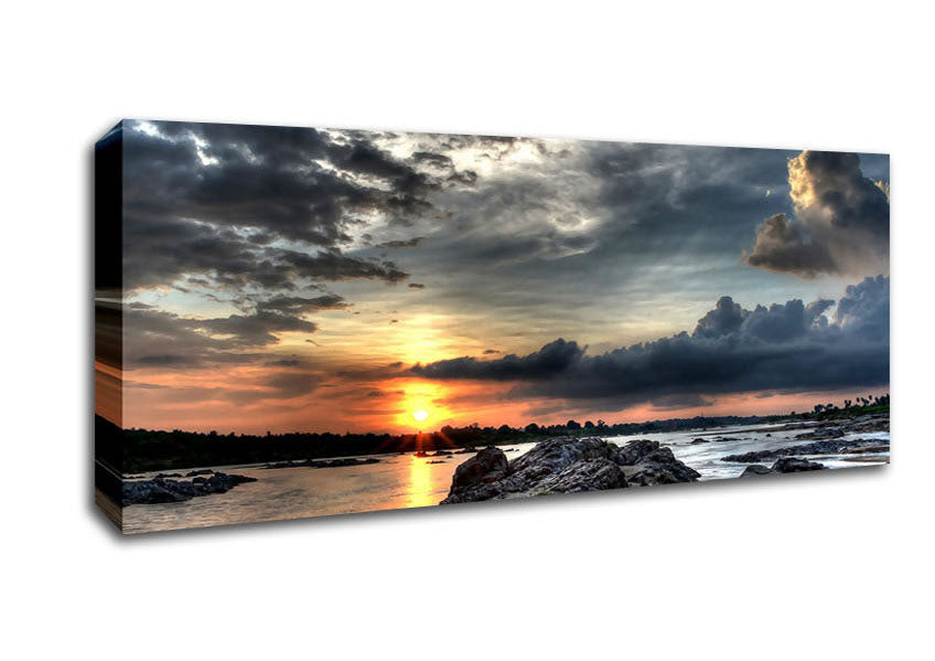 Picture of Sunset Storm Panoramic Canvas Wall Art