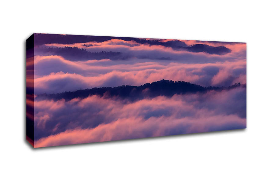 Picture of Sea Of Pink Clouds Panoramic Canvas Wall Art