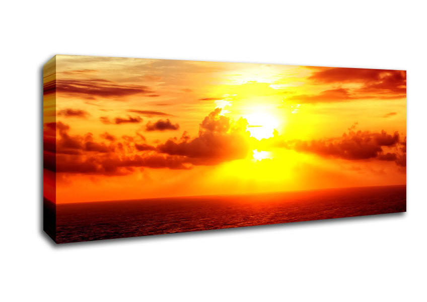 Picture of Sunrise Across The Sea Panoramic Canvas Wall Art