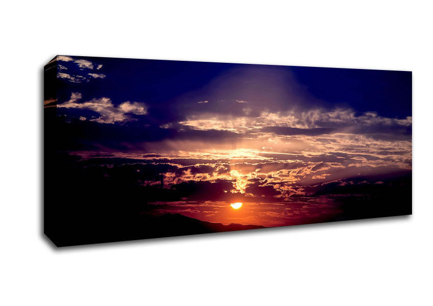 Picture of Sun At Dusk Panoramic Canvas Wall Art