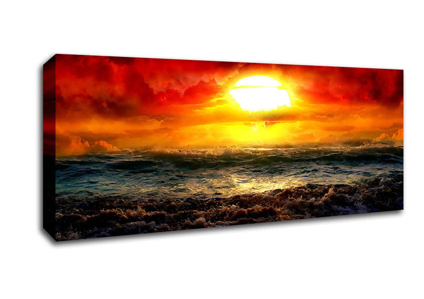 Picture of The Perfect Red Sunrise Panoramic Canvas Wall Art