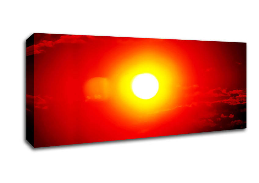 Picture of The Energy Of The Red Sun Panoramic Canvas Wall Art