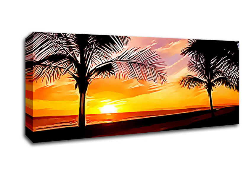 Picture of Painting Paradise Panoramic Canvas Wall Art