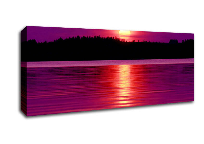 Picture of Pink Lake Reflections Panoramic Canvas Wall Art