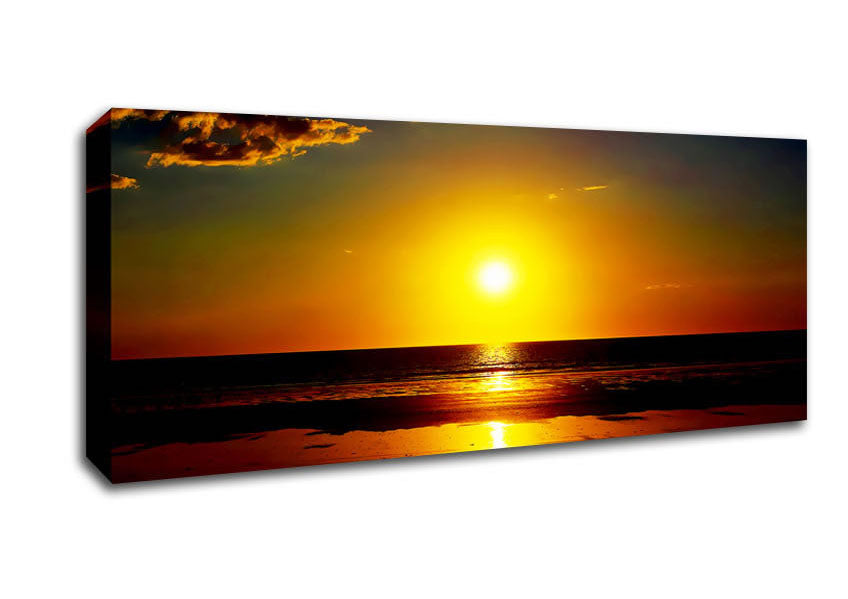 Picture of Piercing Yellow Sun Refections Panoramic Canvas Wall Art