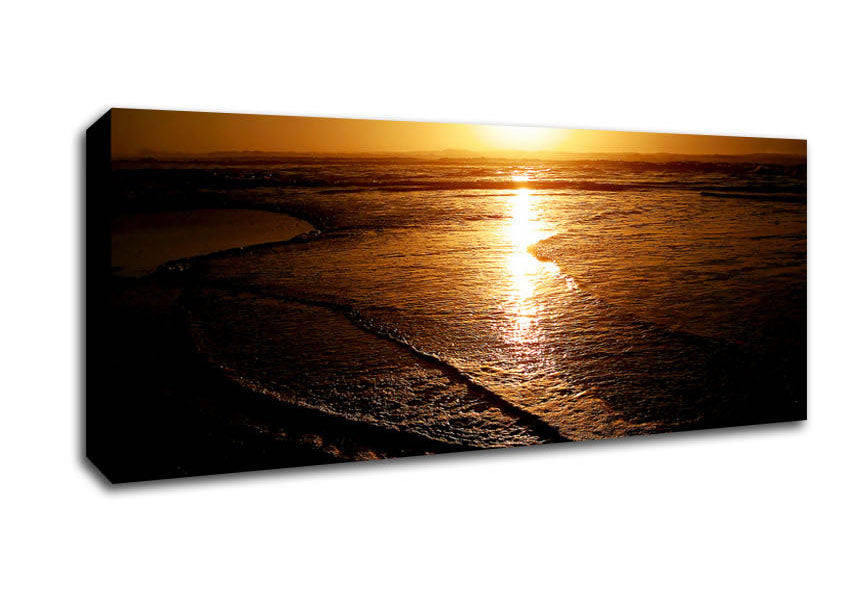 Picture of The Reflections Of The Ocean Sun Panoramic Canvas Wall Art