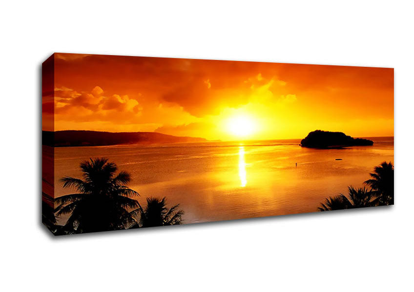 Picture of Paradise Sunset Panoramic Canvas Wall Art