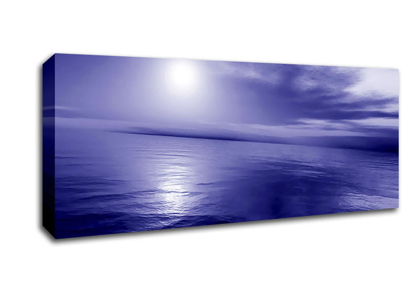 Picture of Reflecting Rays Blue Purple 02 Panoramic Canvas Wall Art