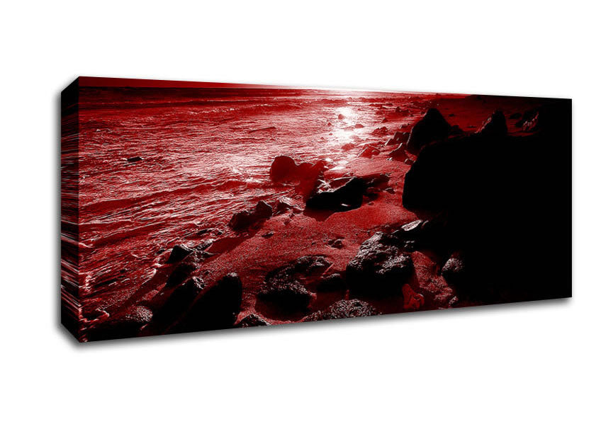 Picture of Evening Glow Red Panoramic Canvas Wall Art