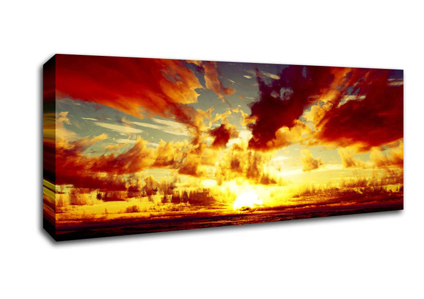 Picture of Day Break Clouds Panoramic Canvas Wall Art