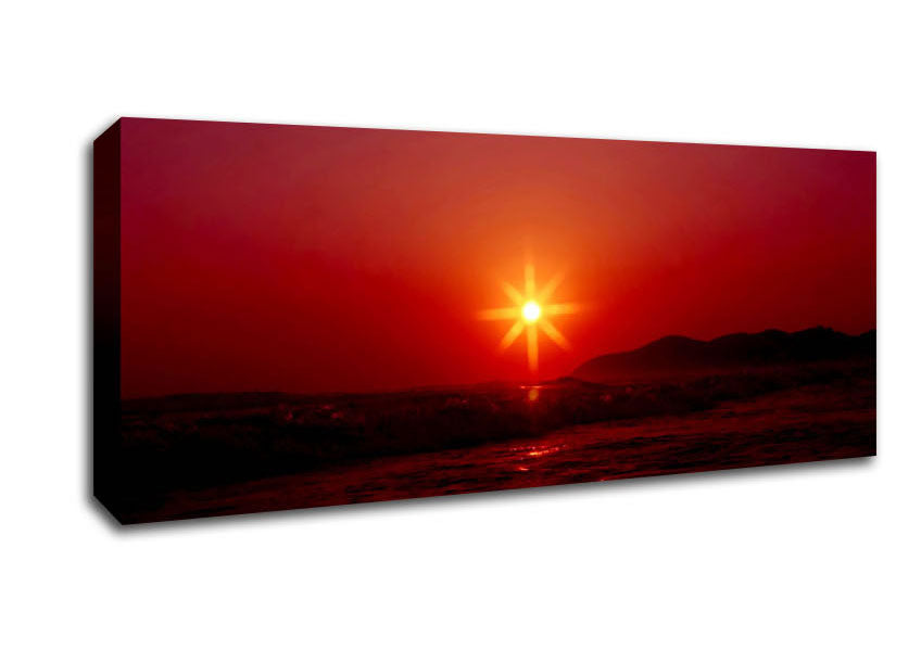 Picture of Sunstar Red Panoramic Canvas Wall Art