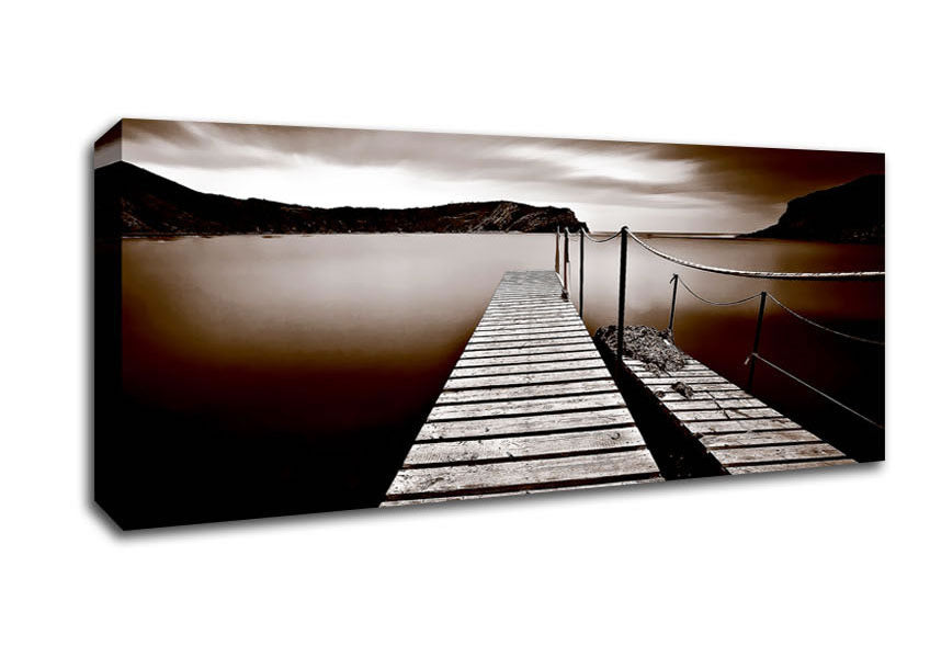 Picture of AbstractBrown Pier Panoramic Canvas Wall Art