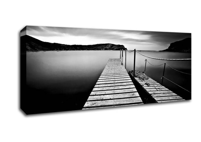 Picture of Abstract Pier B n W Panoramic Canvas Wall Art