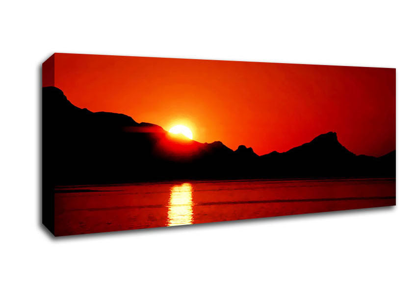 Picture of Coastal Sundown Panoramic Canvas Wall Art