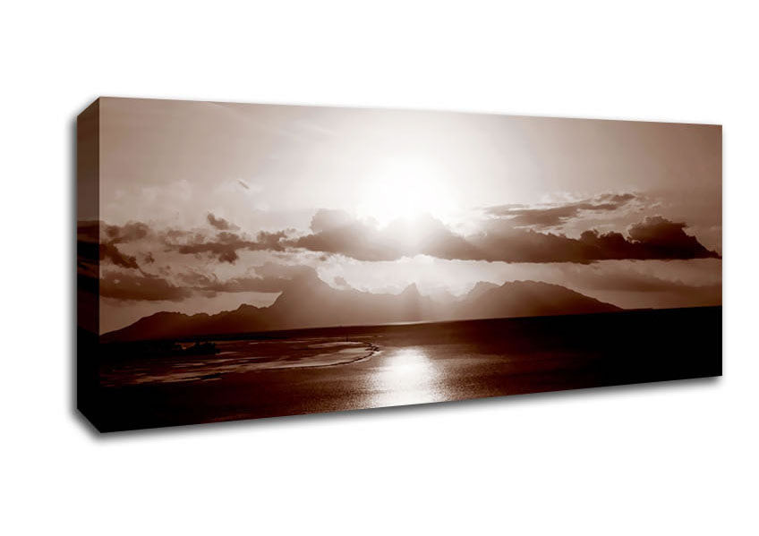 Picture of Chocolate Ocean Reflections Panoramic Canvas Wall Art