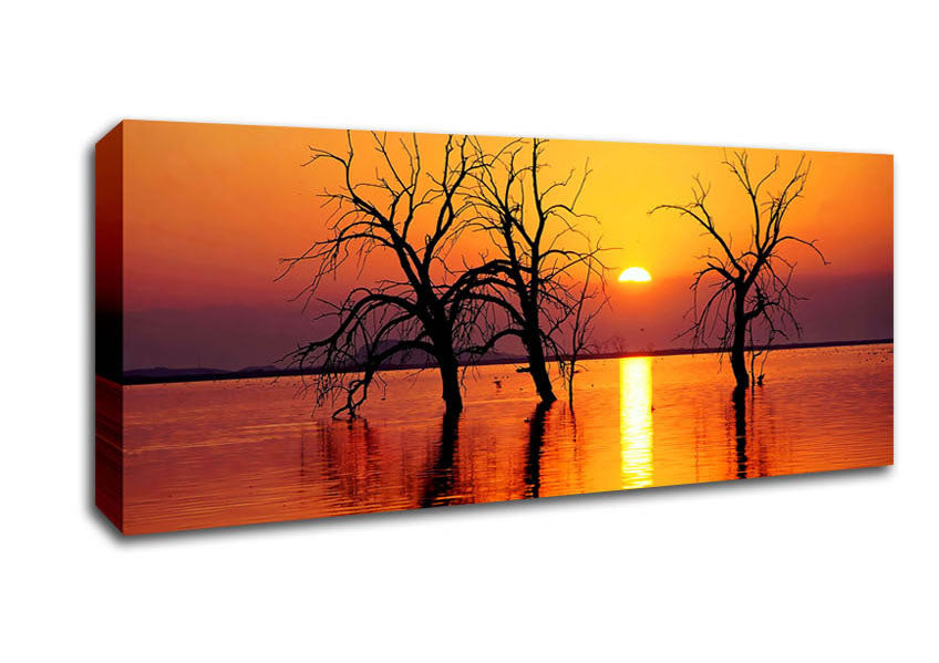 Picture of Trees In The Ocean Panoramic Canvas Wall Art