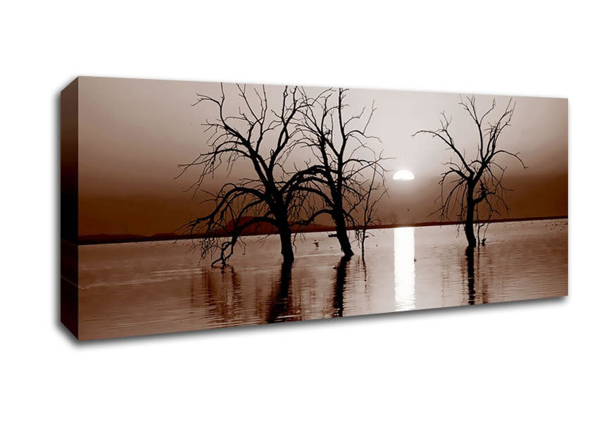 Picture of Chocolate River Tree Panoramic Canvas Wall Art