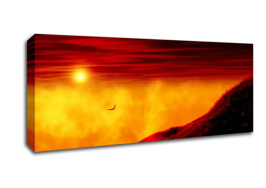 Picture of Red Sky Above The Clouds Panoramic Canvas Wall Art