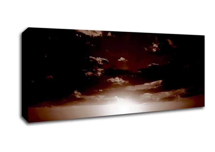 Picture of Chocolate Sun Clouds Panoramic Canvas Wall Art