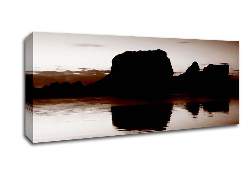 Picture of Chocolate Moon Reflection Panoramic Canvas Wall Art