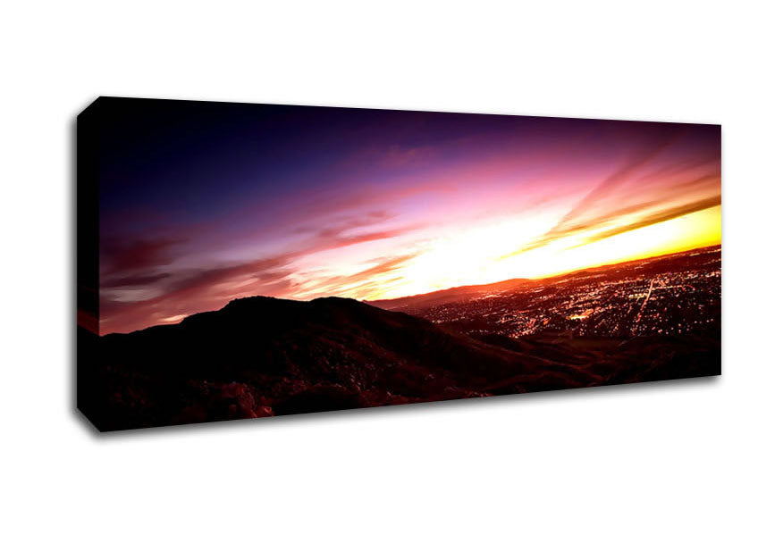 Picture of Metro Sunset Panoramic Canvas Wall Art