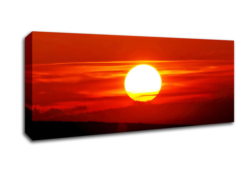 Picture of Perfect Orange Sun Panoramic Canvas Wall Art