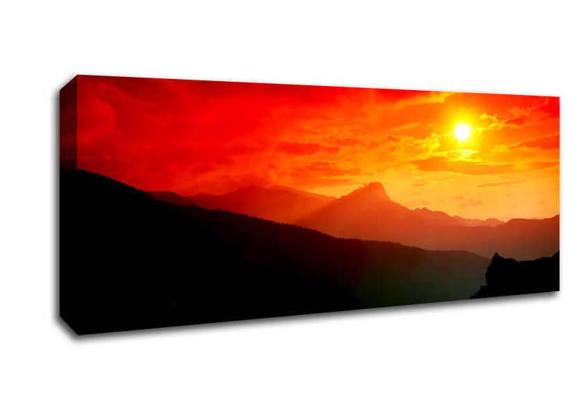 Picture of Sunblaze In The Italian Hills Panoramic Canvas Wall Art