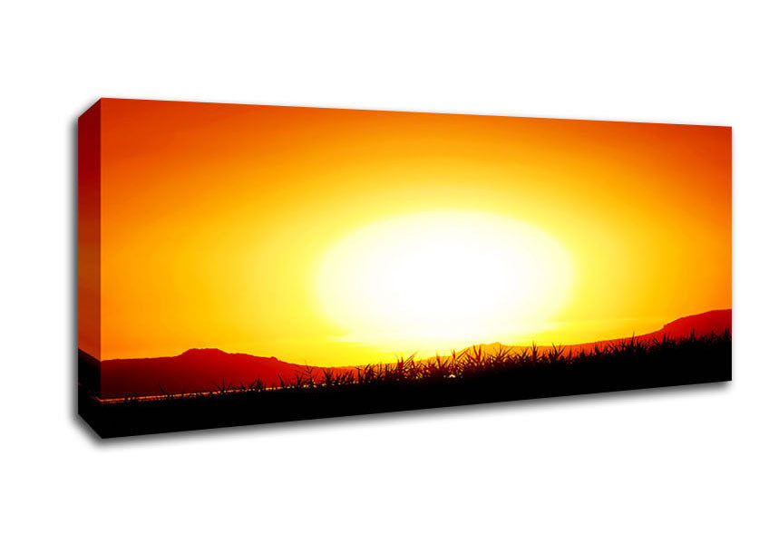 Picture of The Glowing Golden Sun Panoramic Canvas Wall Art