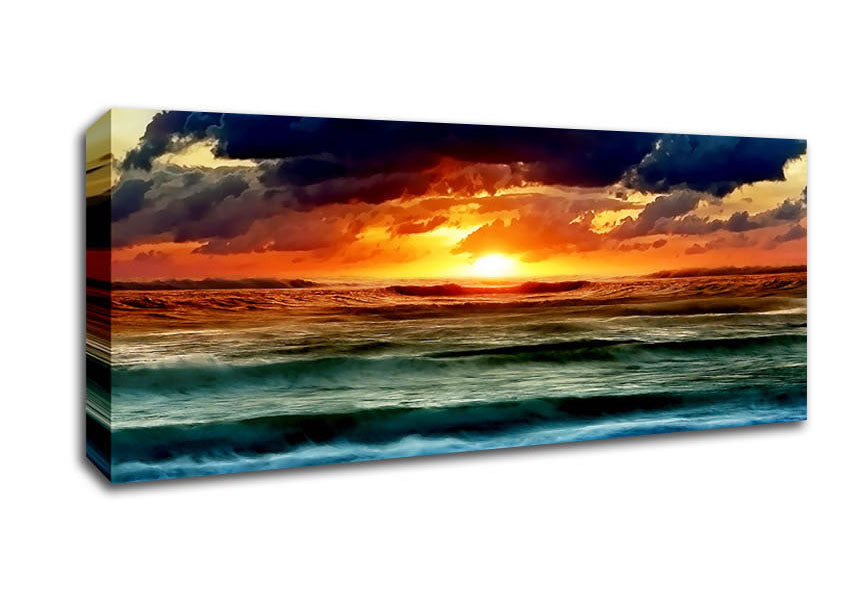 Picture of Ocean Skies After The Storm Panoramic Canvas Wall Art