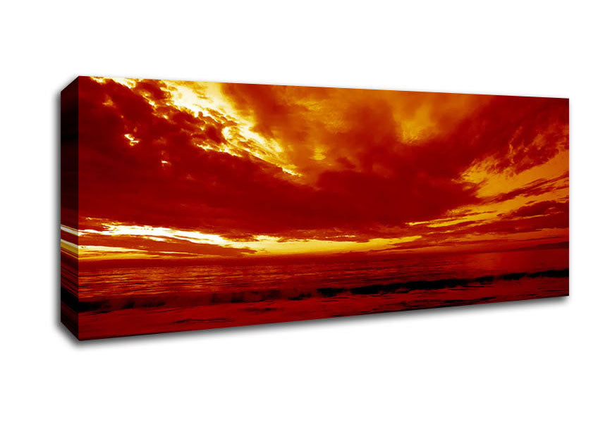 Picture of Vibrant Red Skys Panoramic Canvas Wall Art