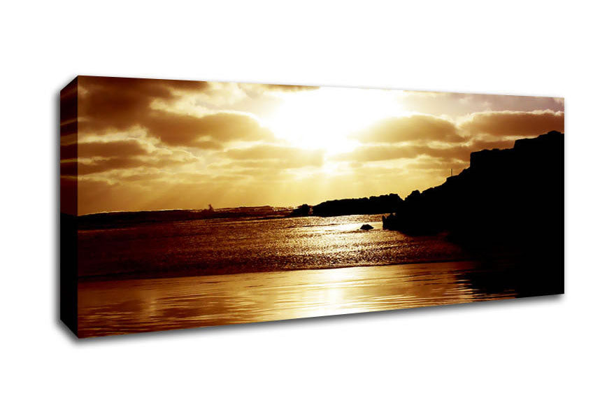 Picture of Chocolate Sunset Reflections Panoramic Canvas Wall Art