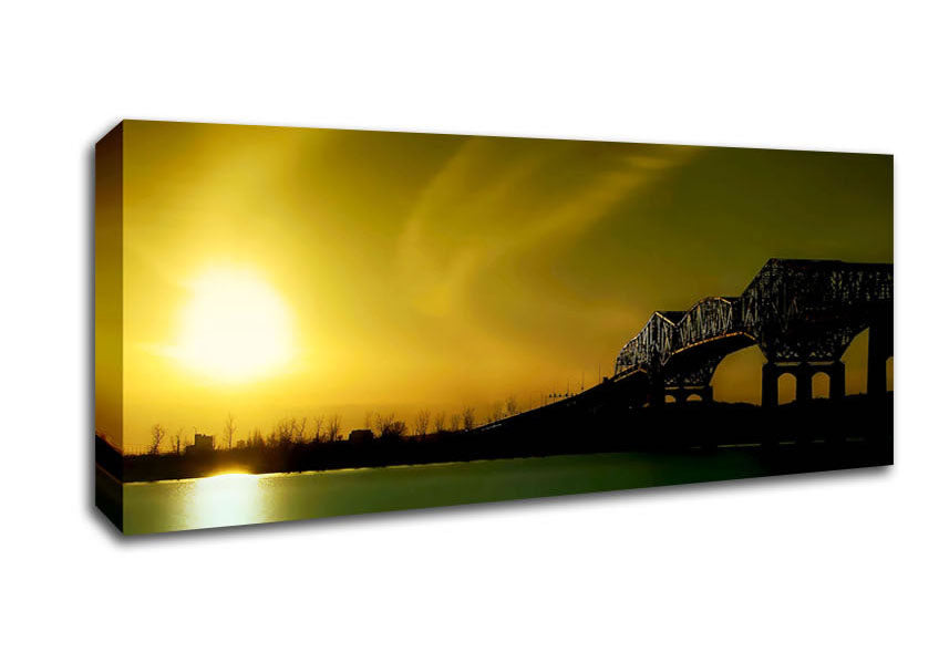 Picture of River Crossing Panoramic Canvas Wall Art