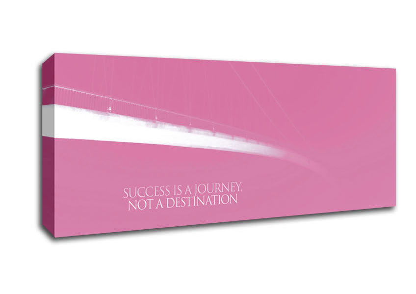 Picture of Success Is A Journey Pink Panoramic Canvas Wall Art