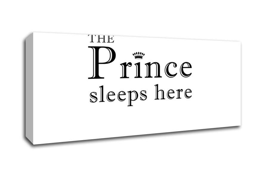 Picture of Boys room Quote The Prince Sleeps Here White Panoramic Canvas Wall Art