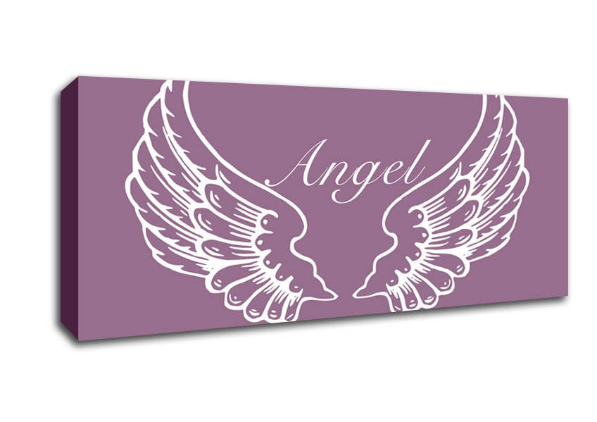 Picture of Angel Wings Dusty Pink Panoramic Canvas Wall Art