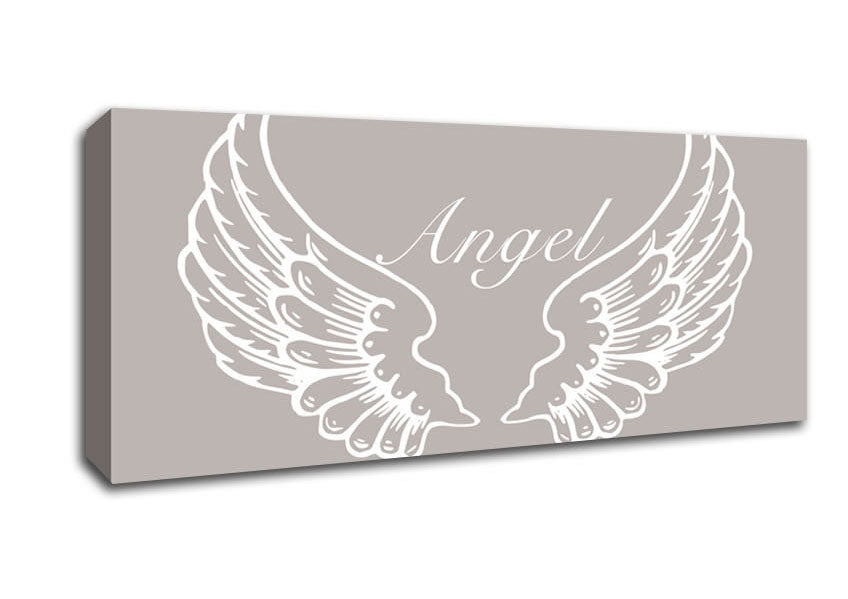 Picture of Angel Wings Beige Panoramic Canvas Wall Art