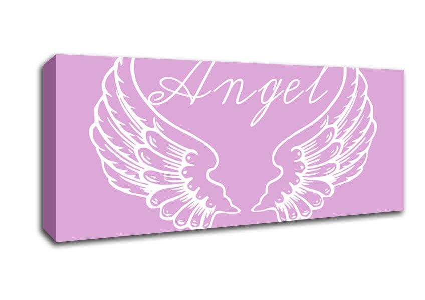 Picture of Angel Wings 4 Pink Panoramic Canvas Wall Art