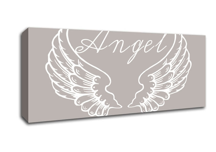 Picture of Angel Wings 4 Beige Panoramic Canvas Wall Art